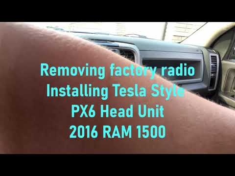 Installing Tesla Style Head Unit PX6 into 2016 RAM 1500 | Removing factory radio & bezel 4th Gen DS